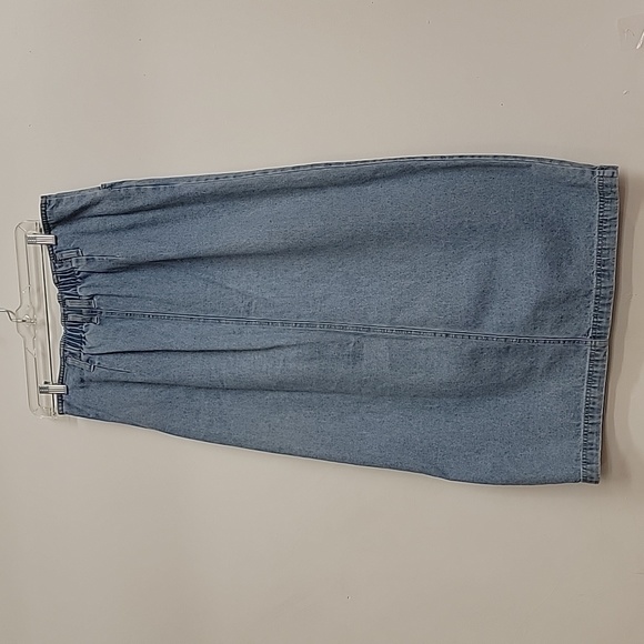 Vintage Bill Blass High Waisted Denim Long Maxi Skirt, sz 10 Med 100% Cotton - Picture 3 of 4